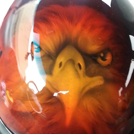 airbrushed eagle on helmet